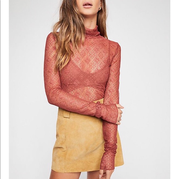 NWT Free People sheer mesh lace layering top - Picture 4 of 8